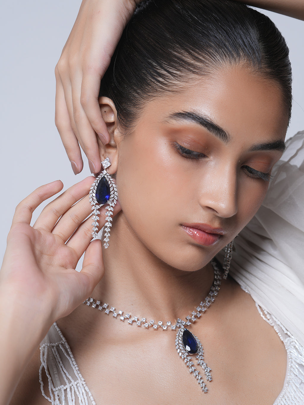 Designer Blue AD Necklace