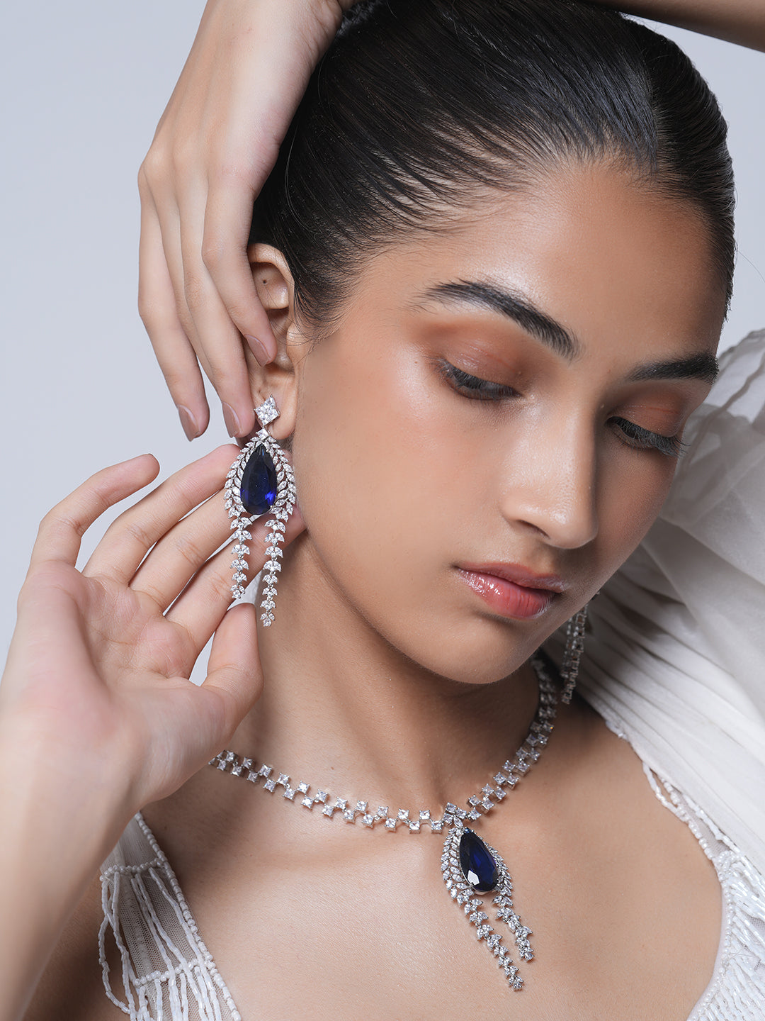 Designer Blue AD Necklace