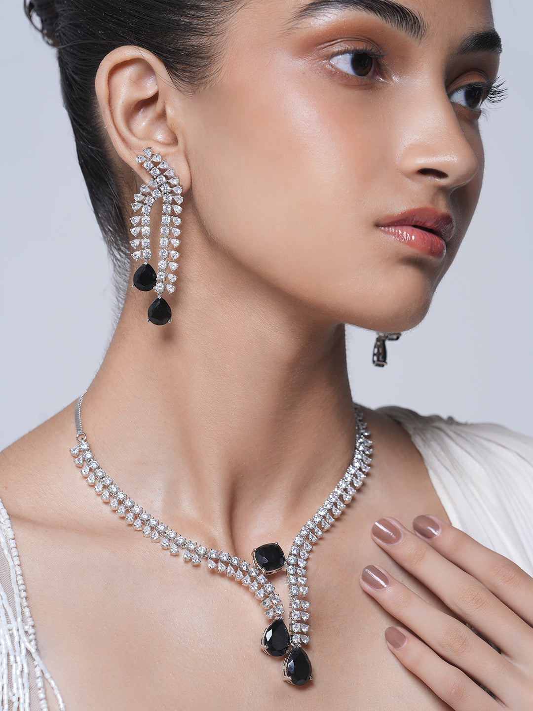 Black Designer AD Necklace