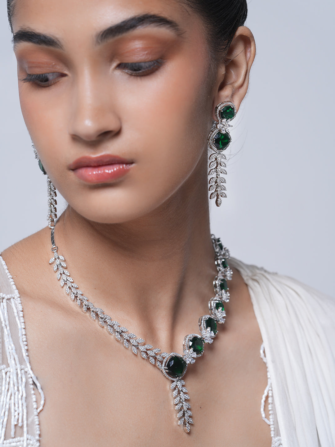 Heavy Green AD Necklace