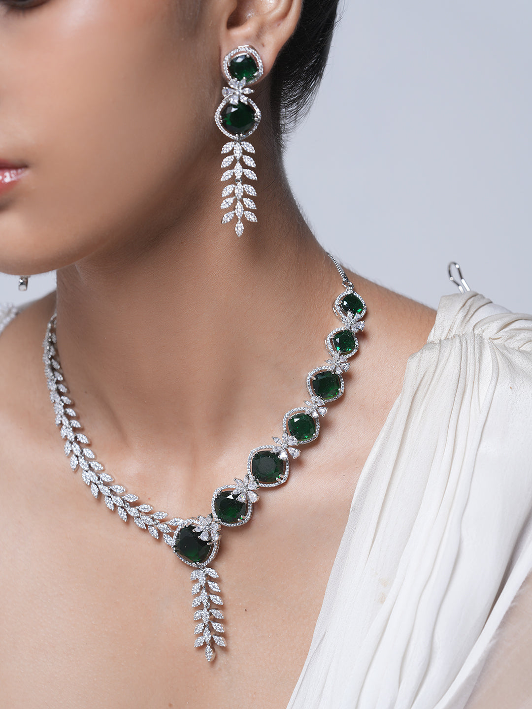 Heavy Green AD Necklace