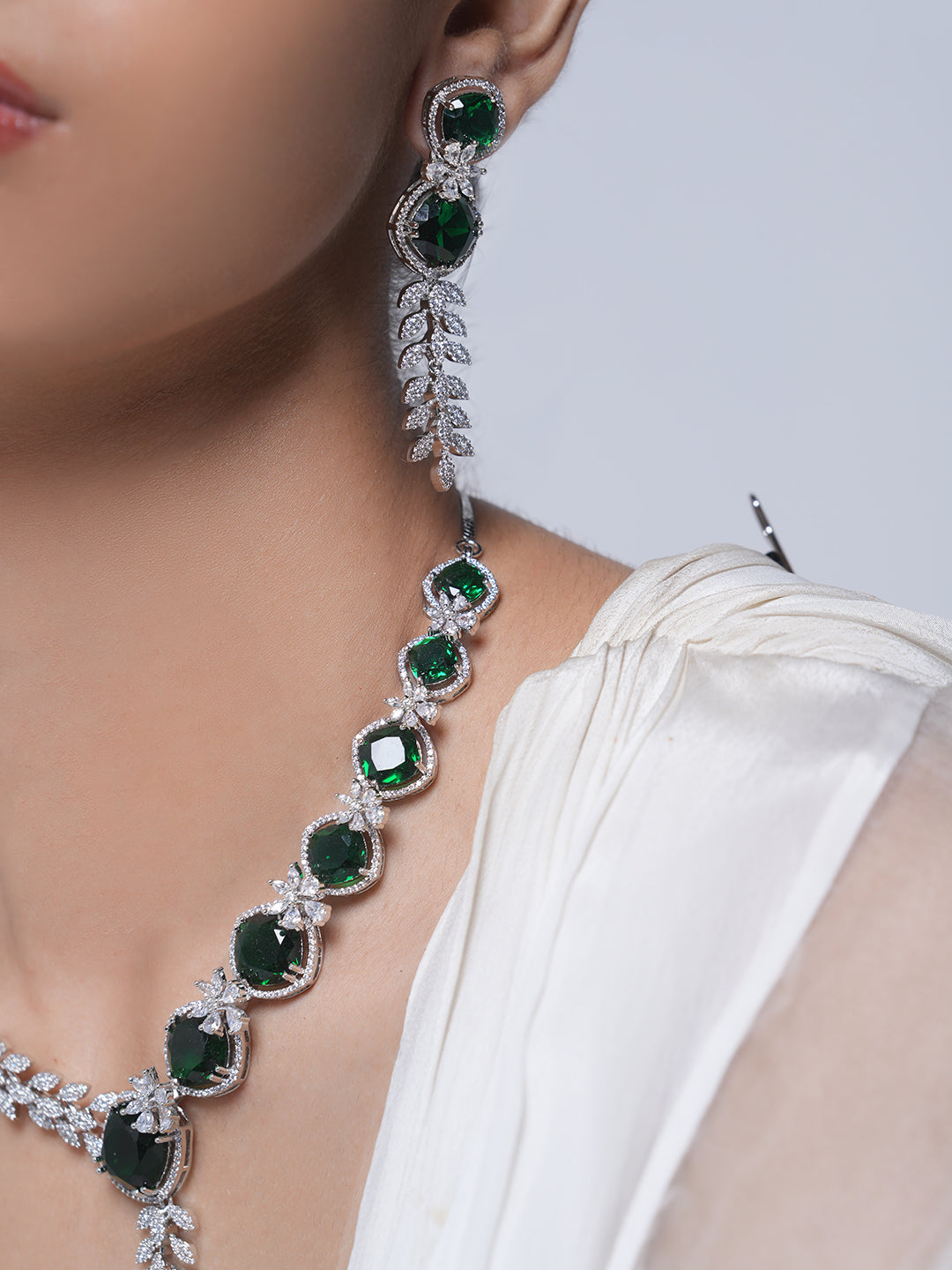 Heavy Green AD Necklace