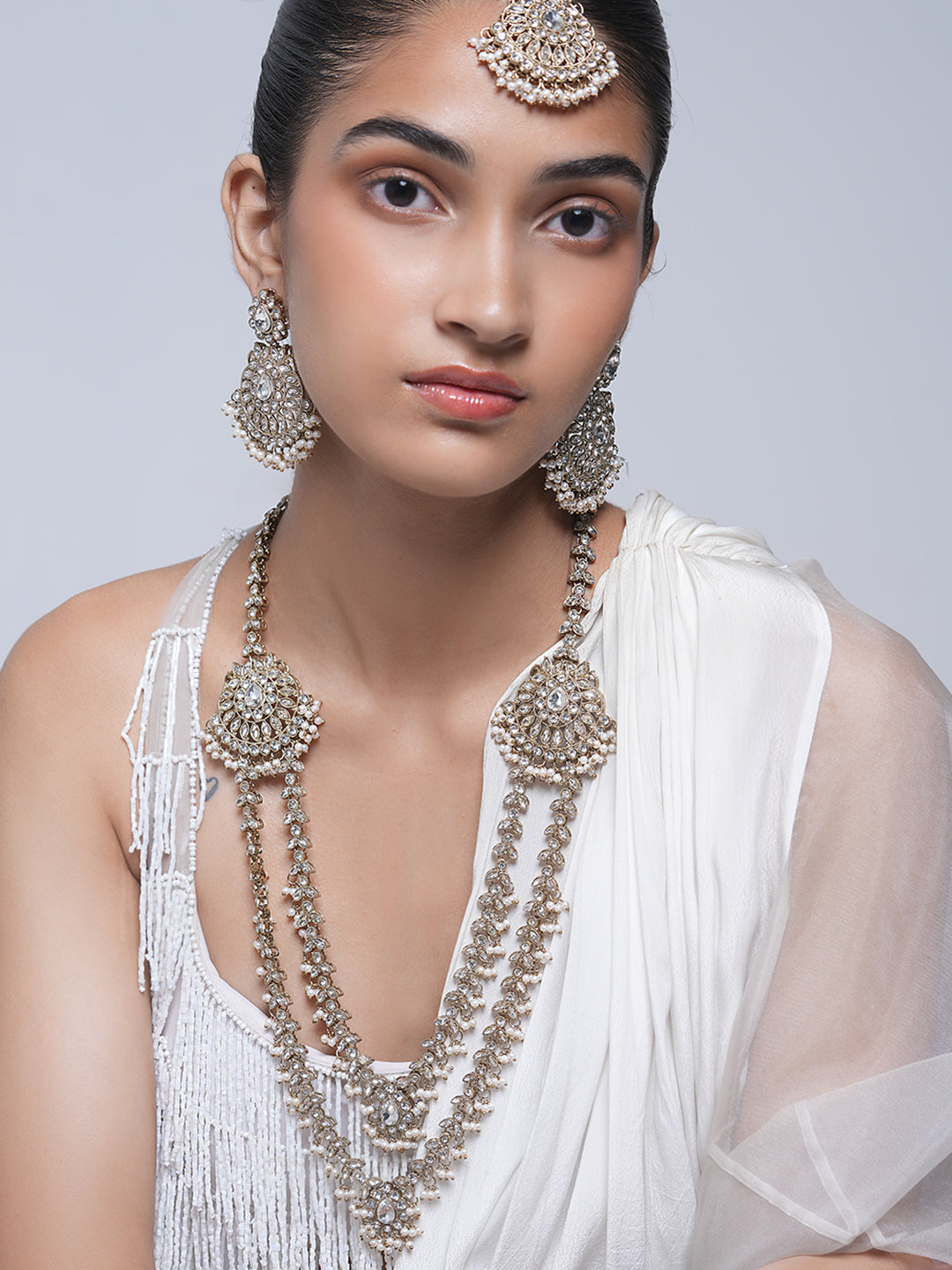 Long Reverse AD Necklace Set