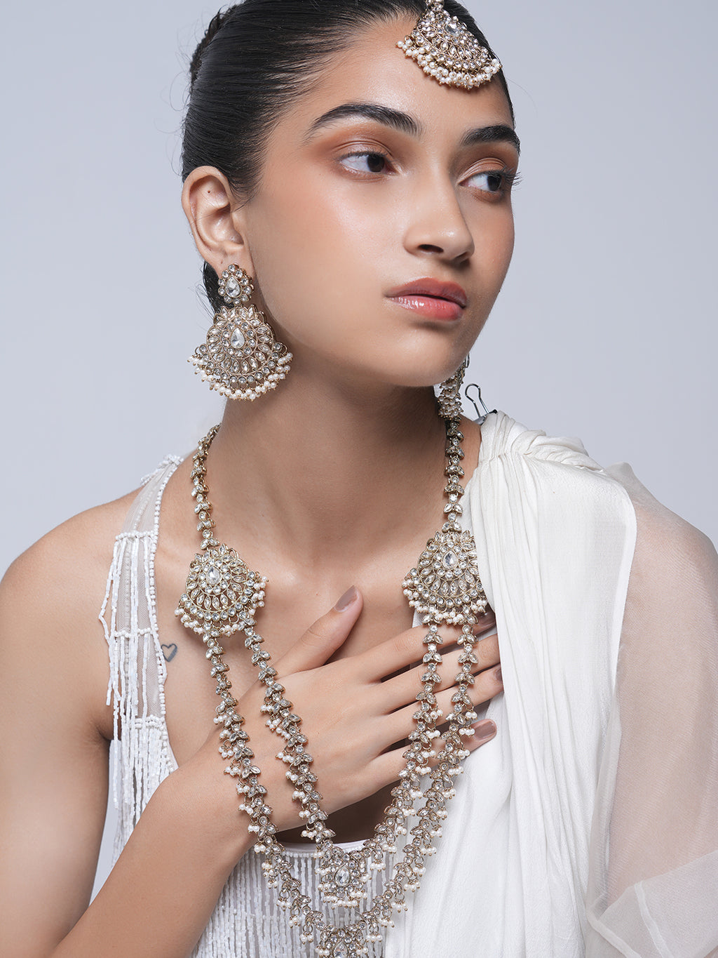 Long Reverse AD Necklace Set