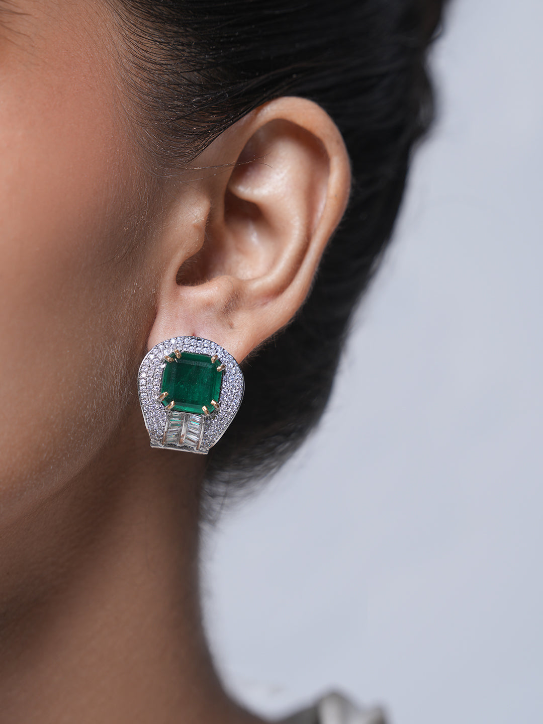 Silver Polish Green Emerald Tops