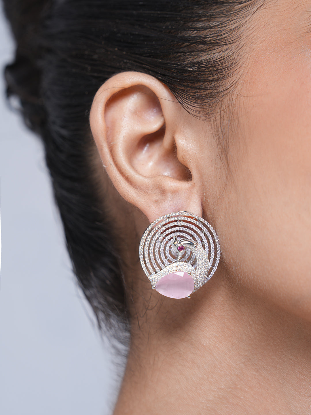Peacock Shape AD Earrings