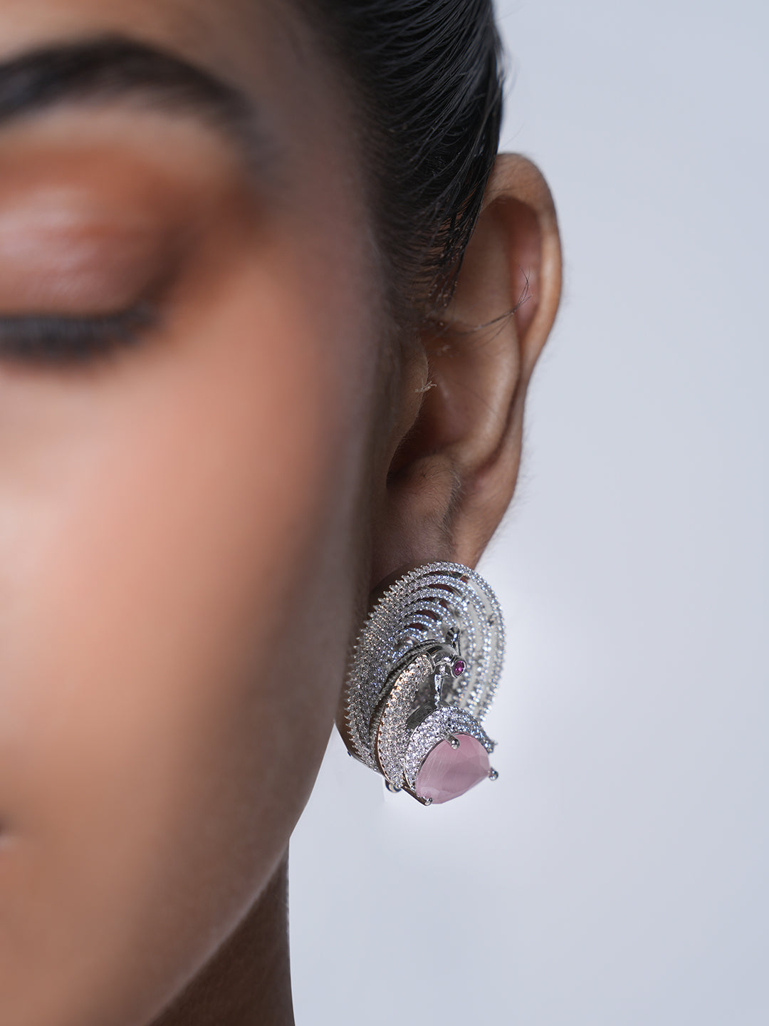 Peacock Shape AD Earrings