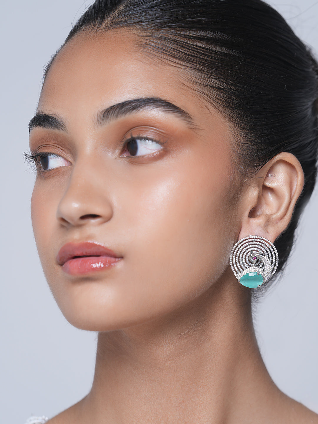 Peacock Shape AD Earrings