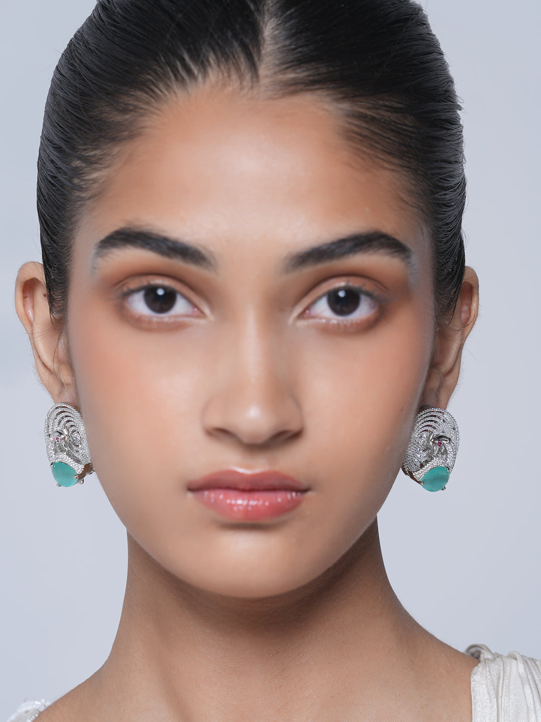 Peacock Shape AD Earrings