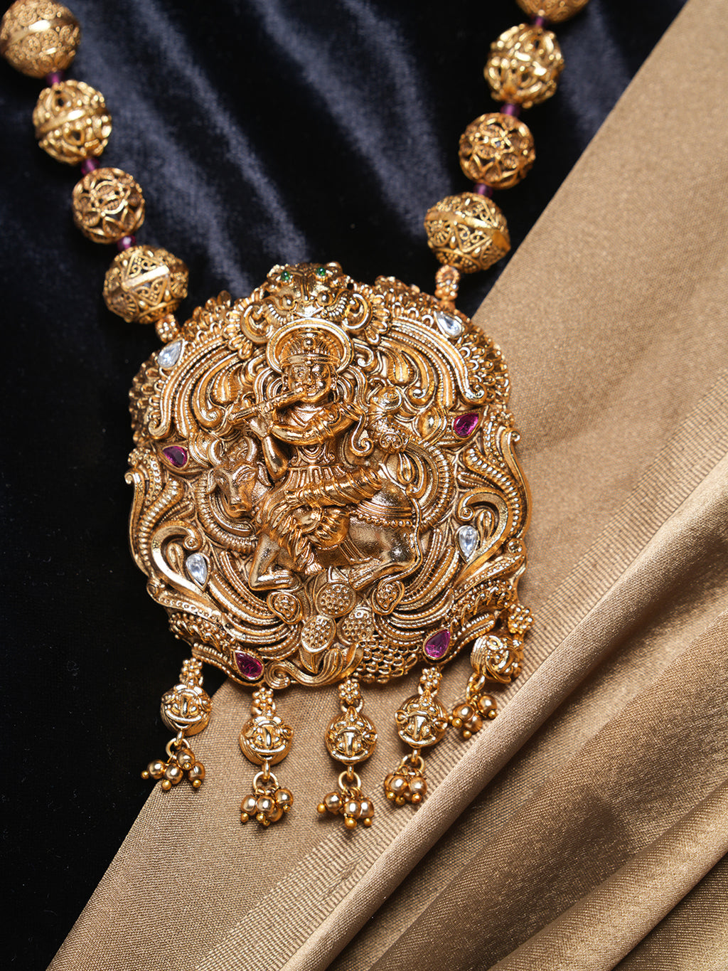 Heavy Matar Mala Antique Pendant Set
