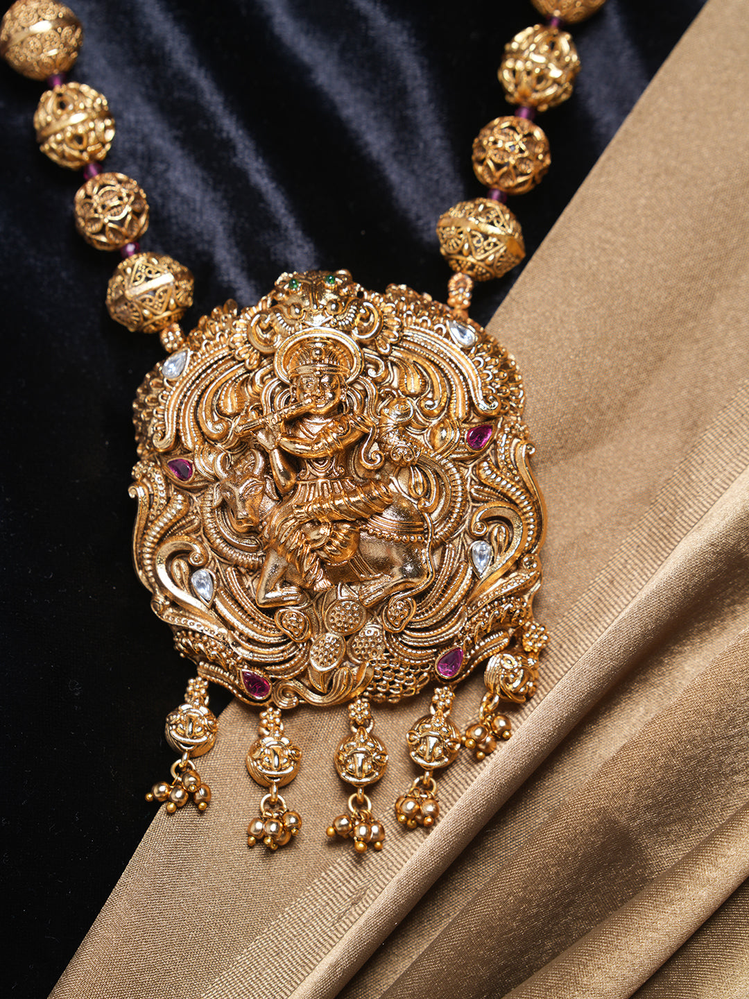 Heavy Matar Mala Antique Pendant Set