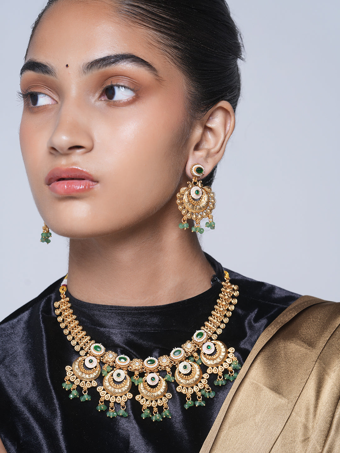 Heavy Rajwada Necklace Set