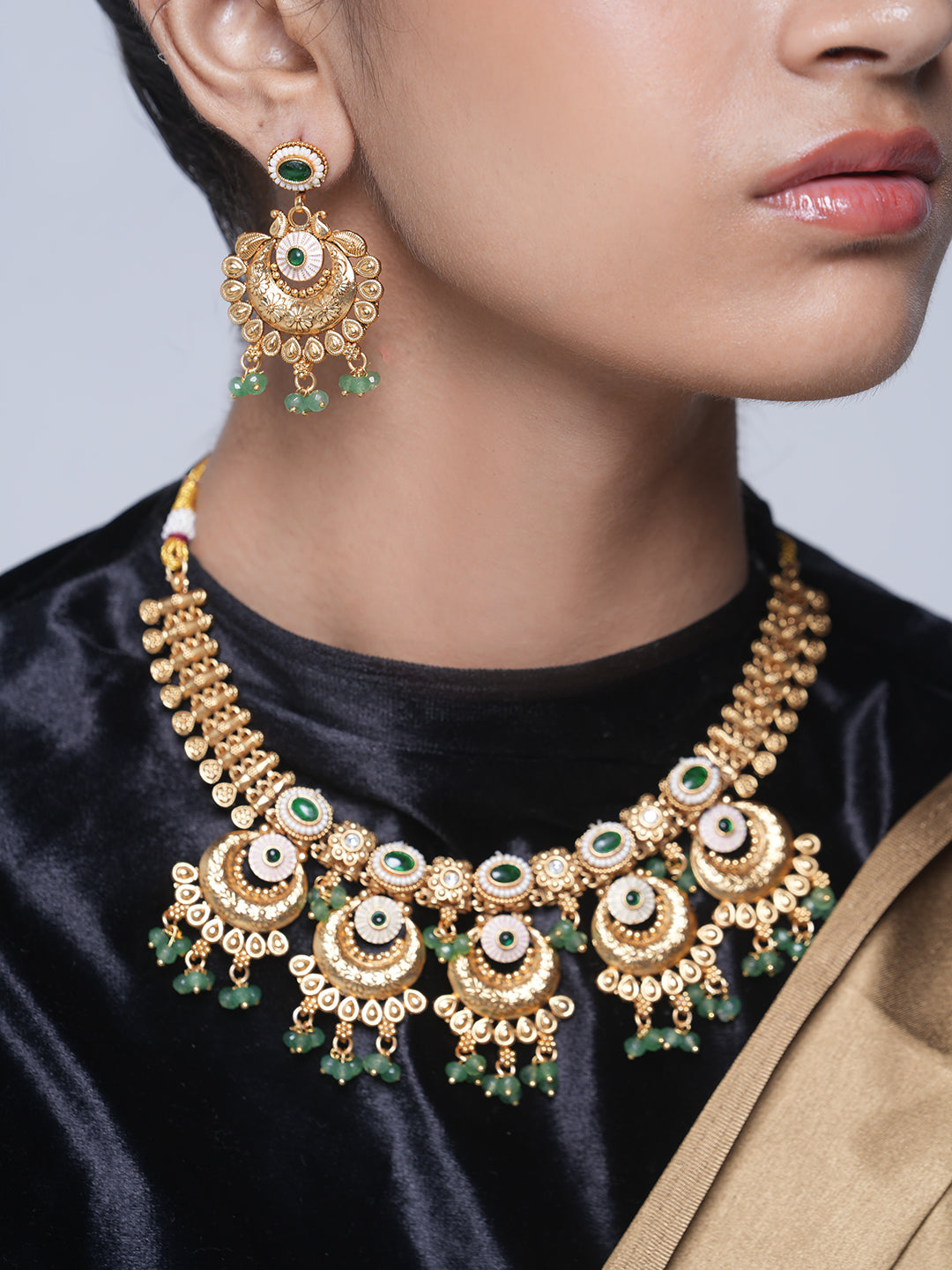 Heavy Rajwada Necklace Set