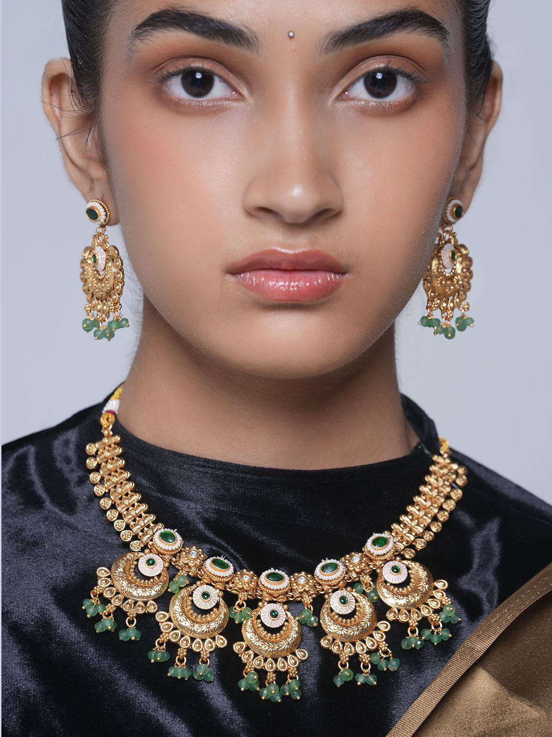 Heavy Rajwada Necklace Set