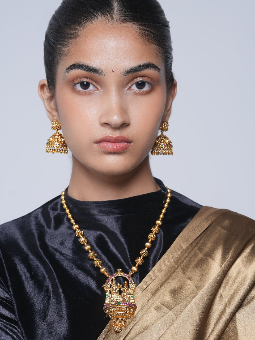 Shiv Parvati Matar Mala Pendant Set