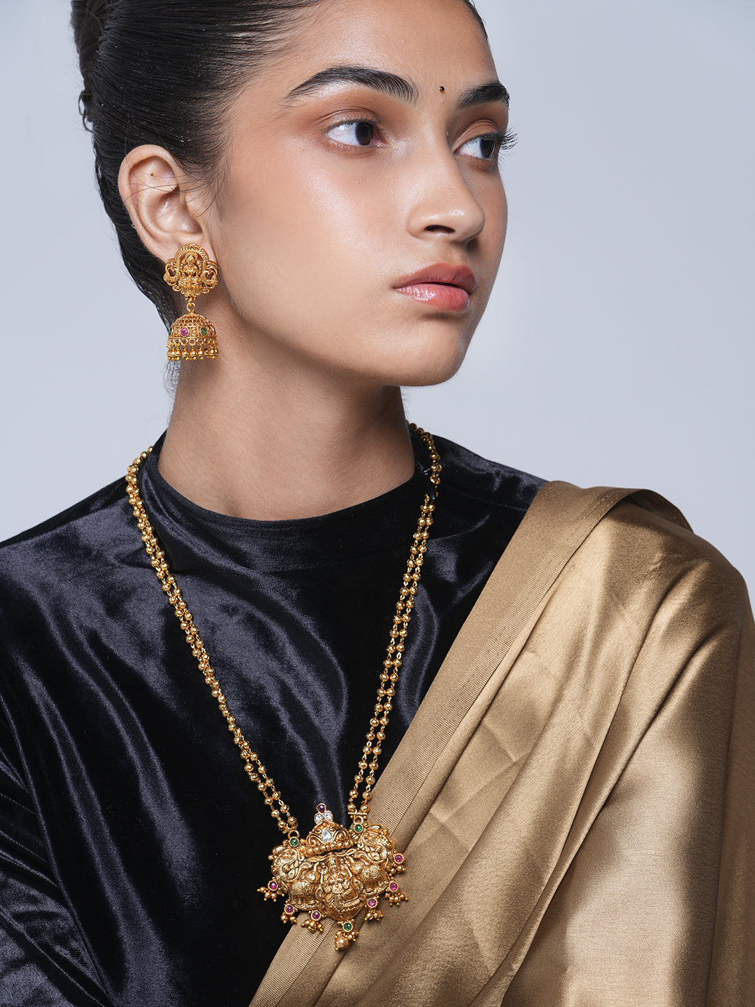 Lakshmi with Elephant Designer Pendant Set