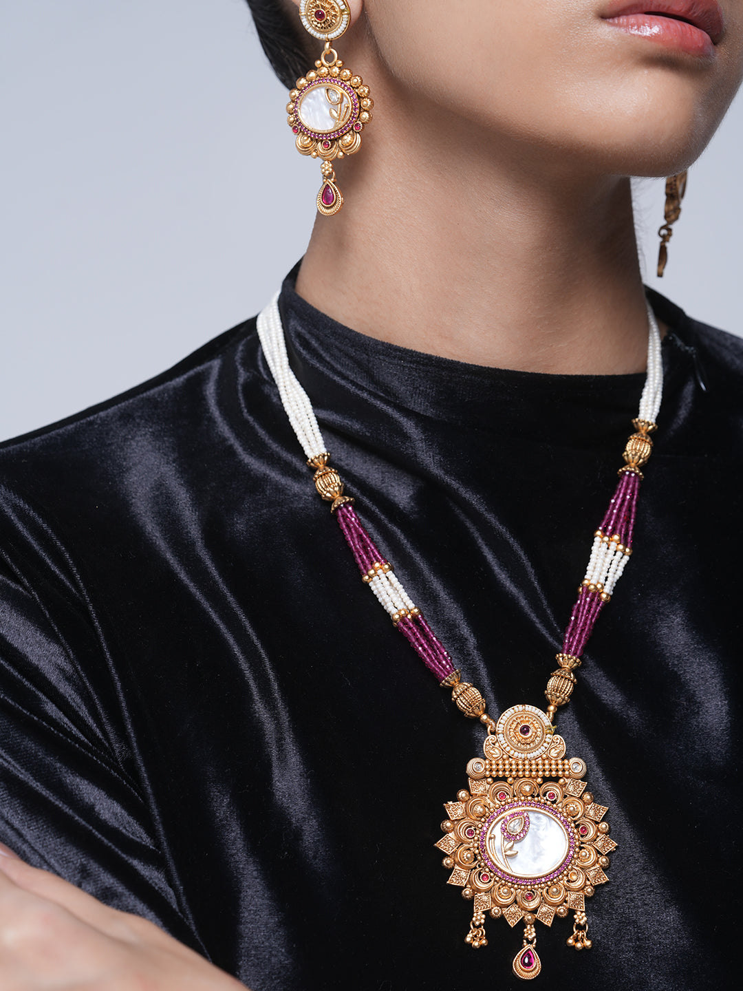 Long Marble Pendant Set