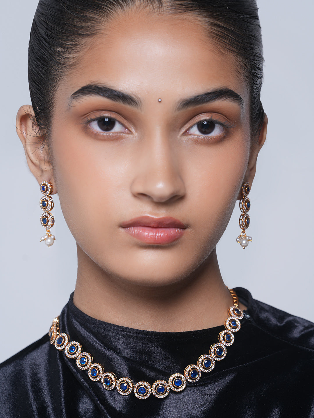 Sleek Blue Stone Necklace