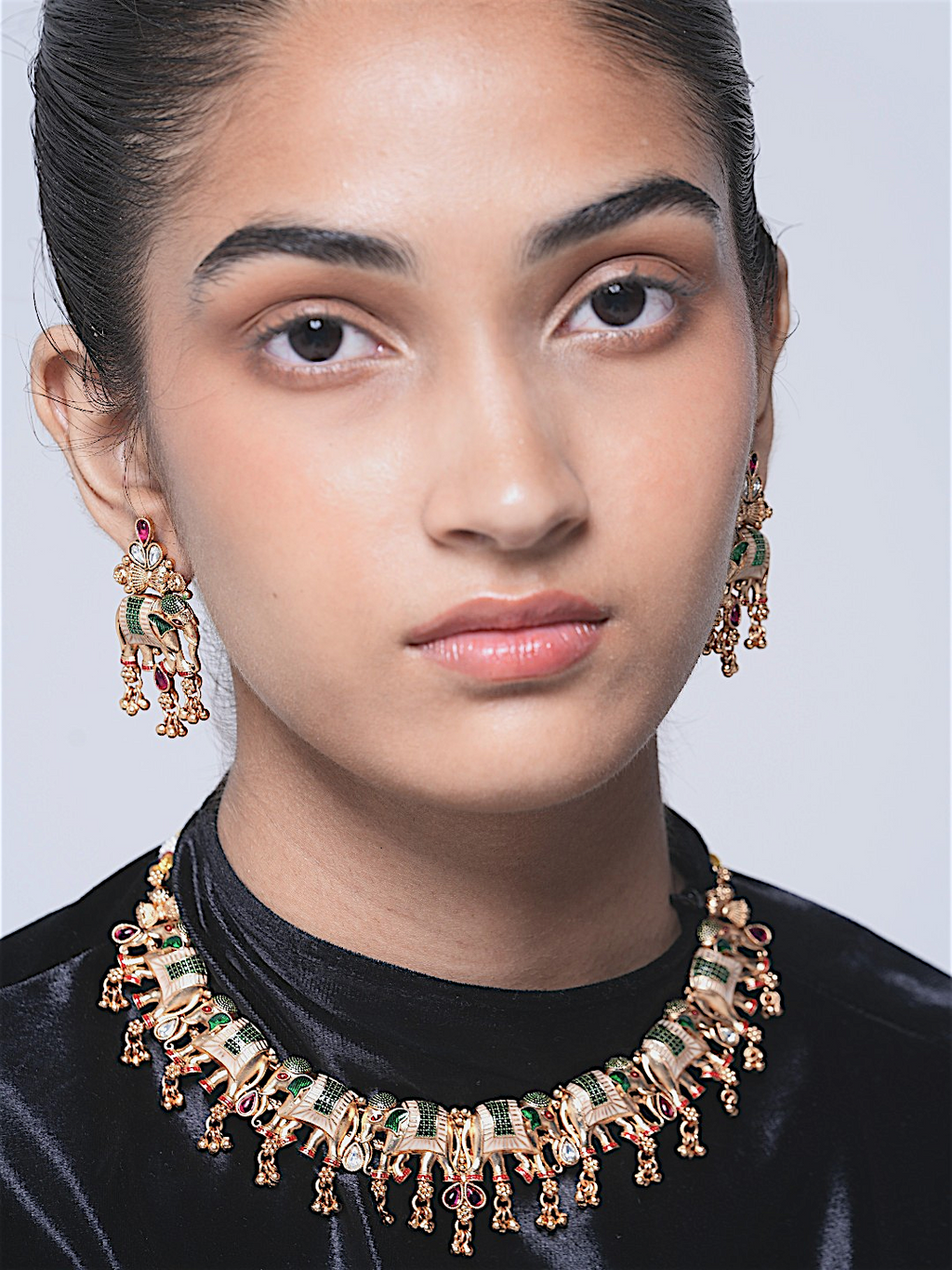 Meenakari Elephant Necklace