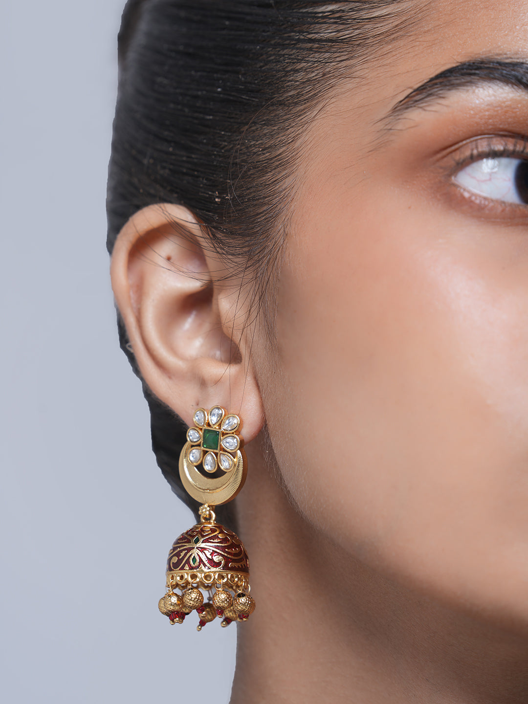 Red Designer Meenakari Necklace