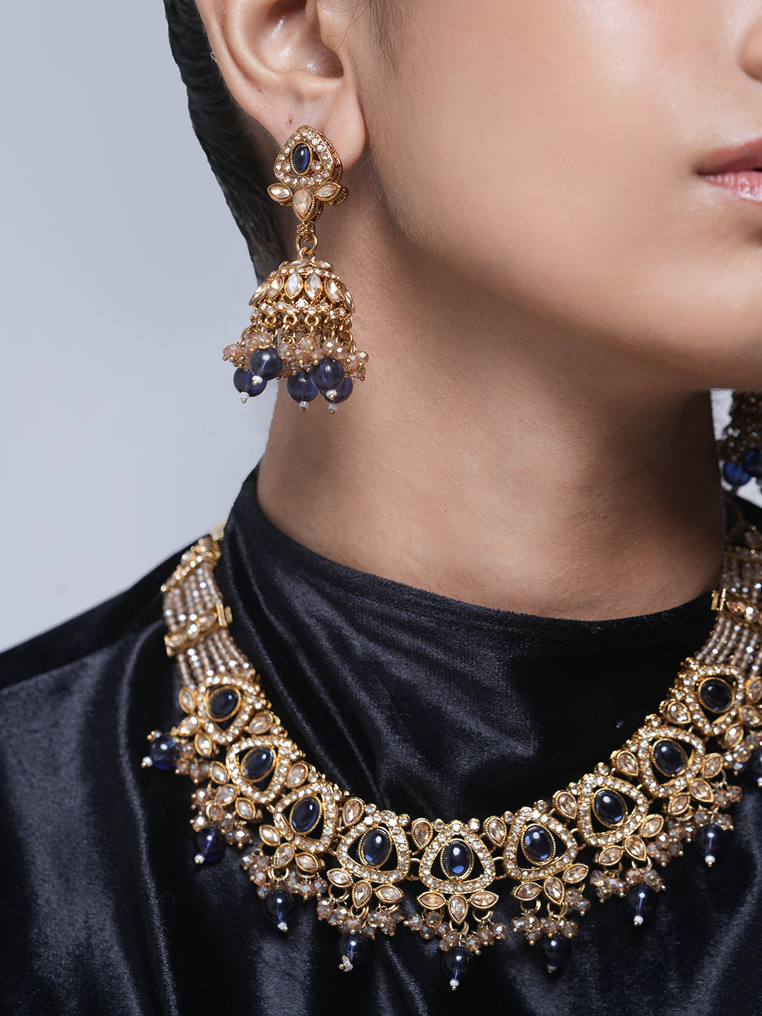 Blue Reverse AD Necklace