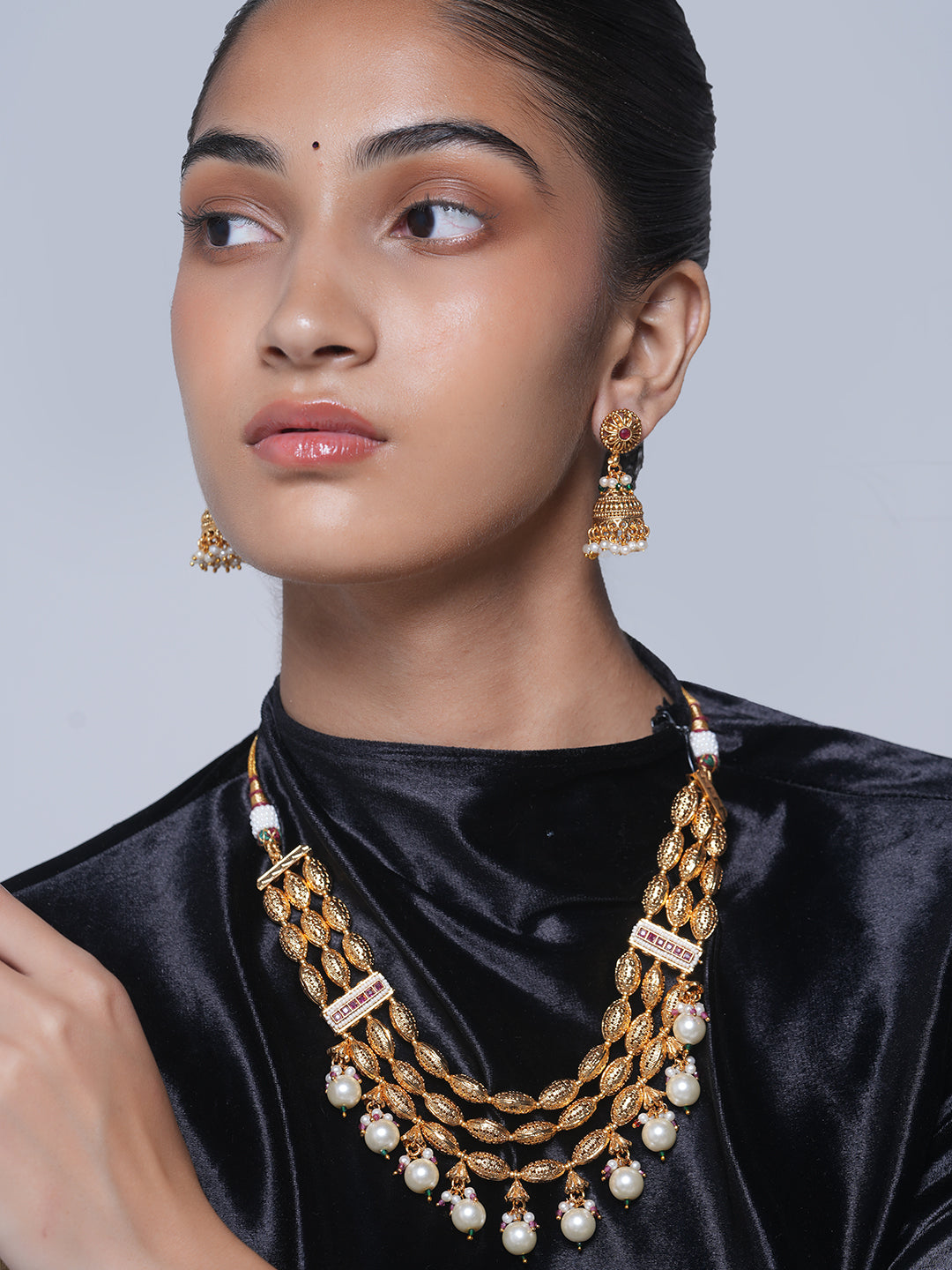 Designer Beaded Golden Necklace