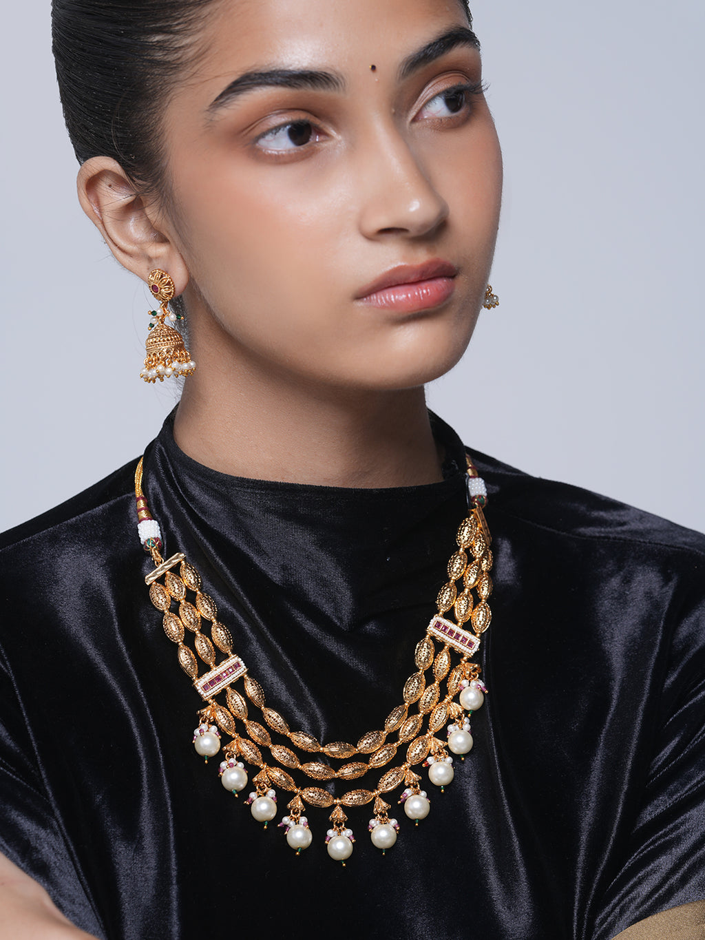 Designer Beaded Golden Necklace