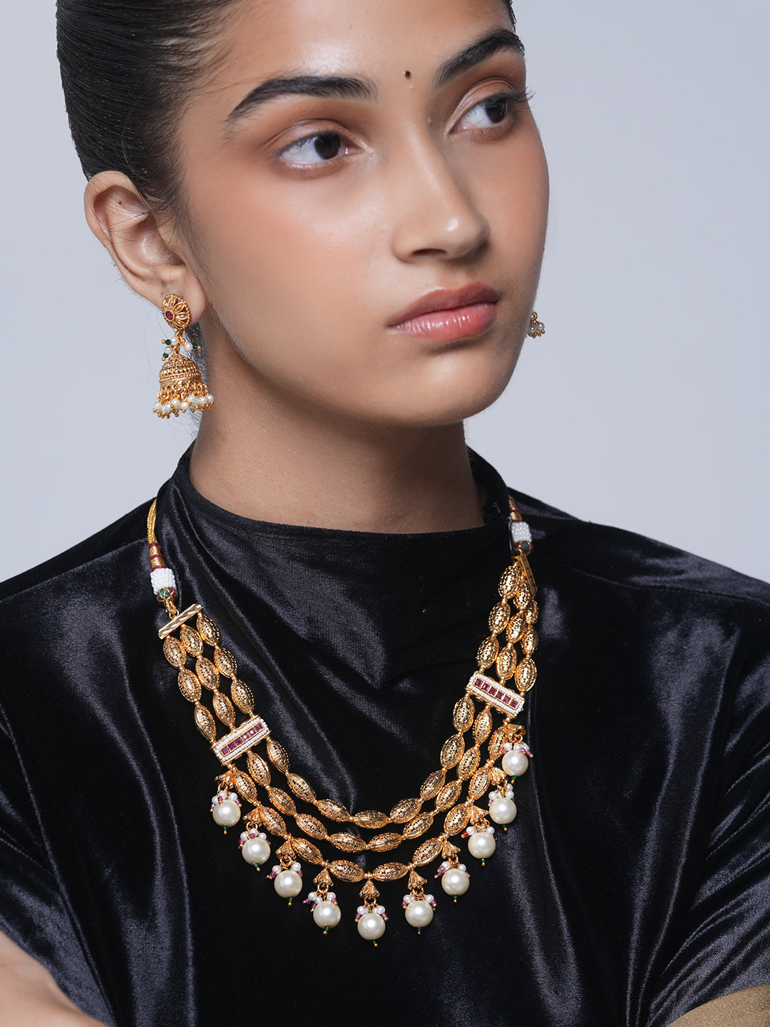 Designer Beaded Golden Necklace