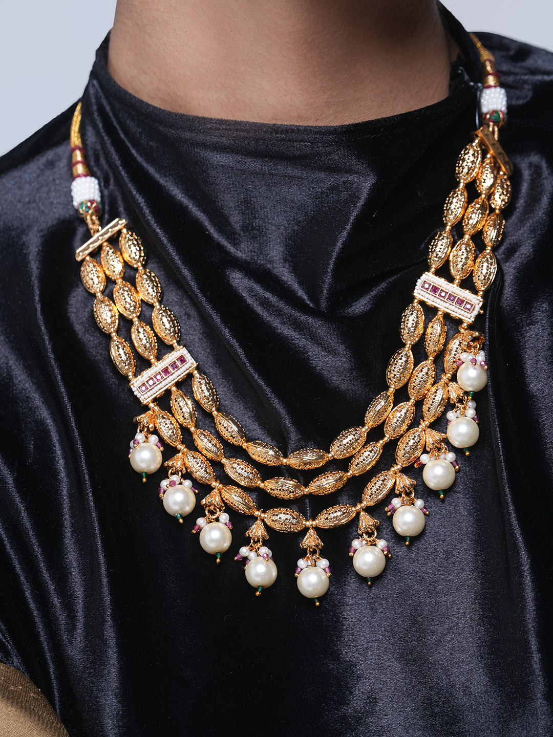 Designer Beaded Golden Necklace