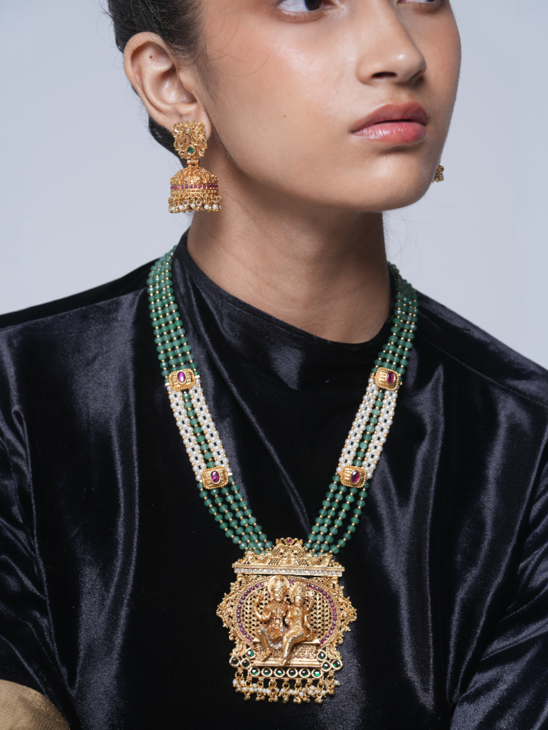 Shiv Parvati Long Pendant Set