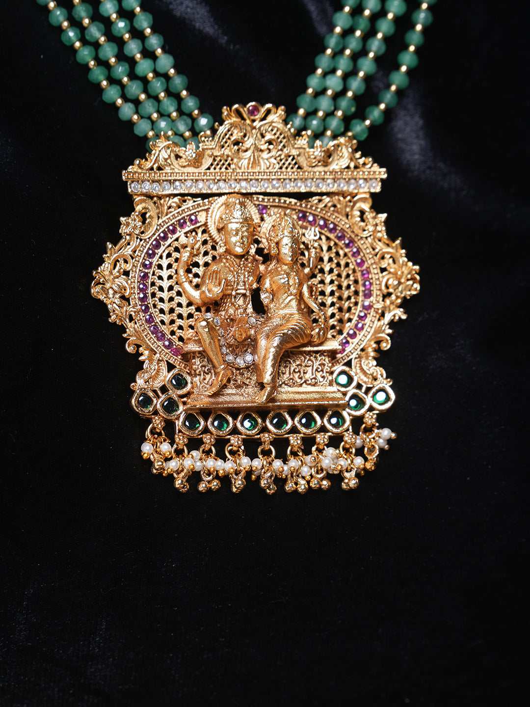 Shiv Parvati Long Pendant Set