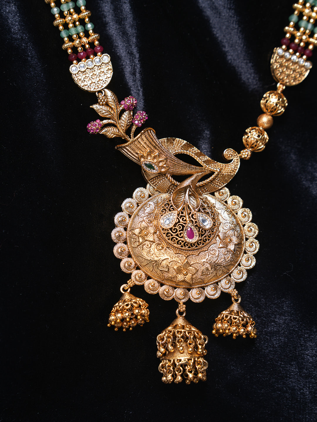 Long Designer Antique Pendant Set