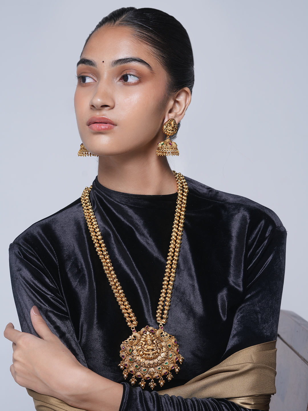 Heavy Matar Mala Lakshmi Pendant Set