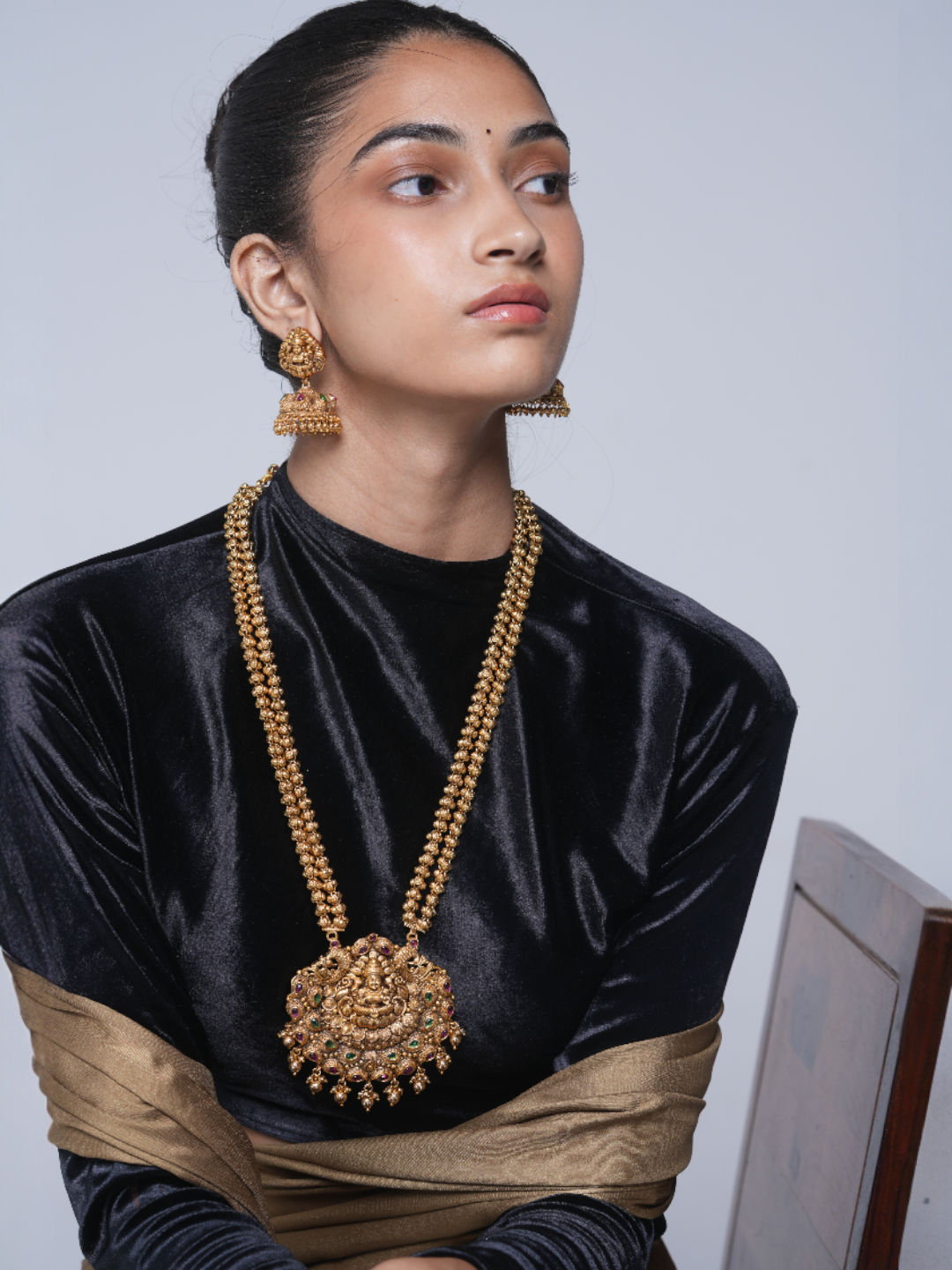 Heavy Matar Mala Lakshmi Pendant Set