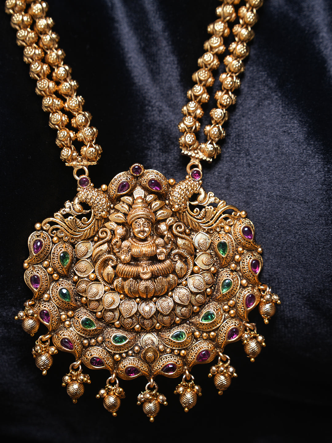 Heavy Matar Mala Lakshmi Pendant Set