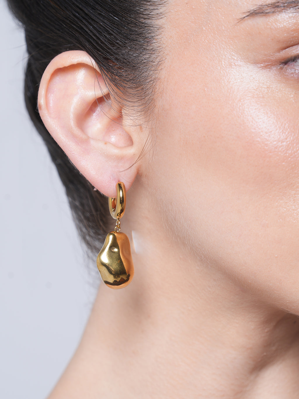 Simple Special-shaped Steel Bead Pendant Earrings