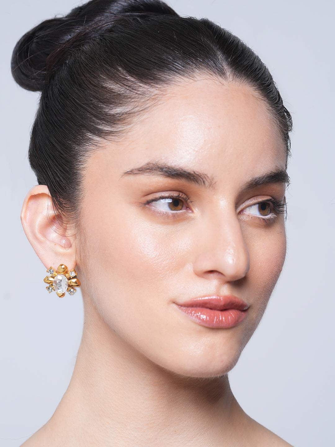 Rhombic Oval Big Cubic Zircon Stud Earring