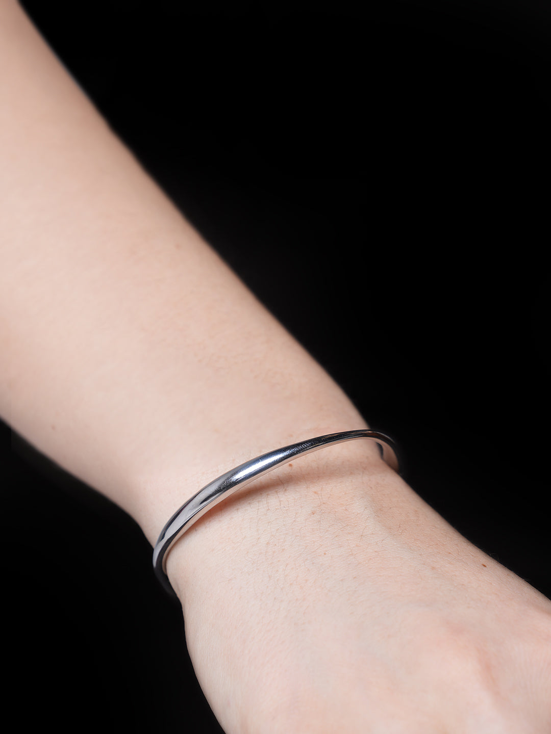 Geometric Concave Irregular Silver Bracelet