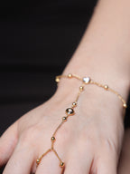 Unique Wrist with Finger Cubic Zircon Bracelet