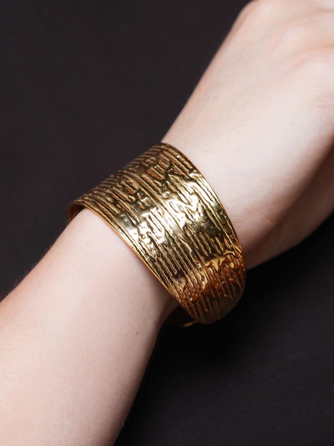 Wide Hammered Bracelet