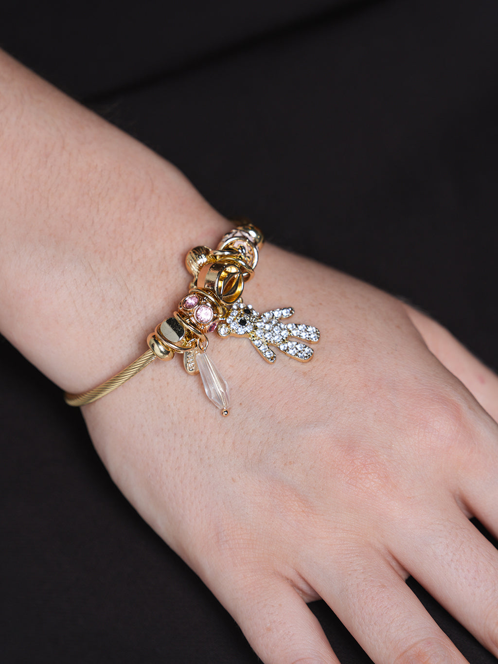 CZ Teddy Charm Bracelet