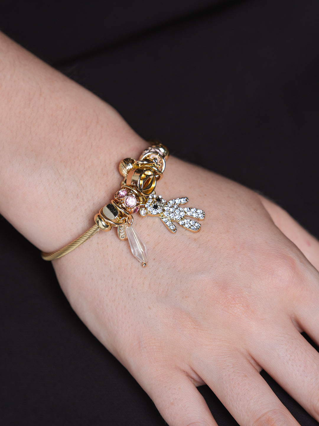 CZ Teddy Charm Bracelet
