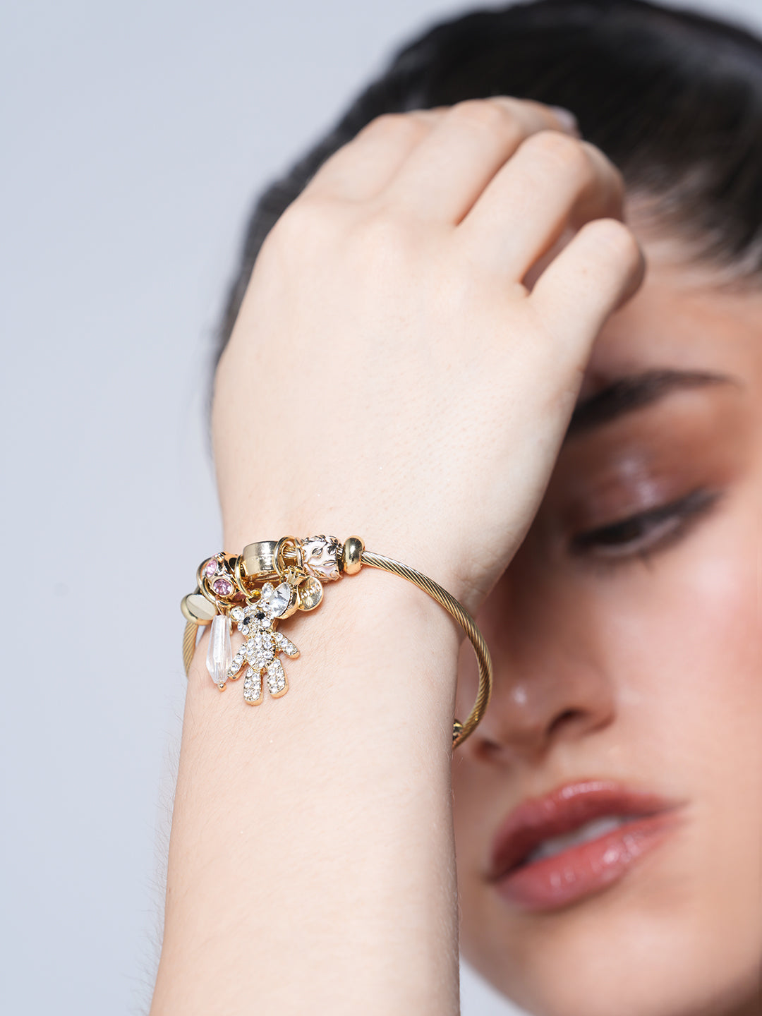 CZ Teddy Charm Bracelet