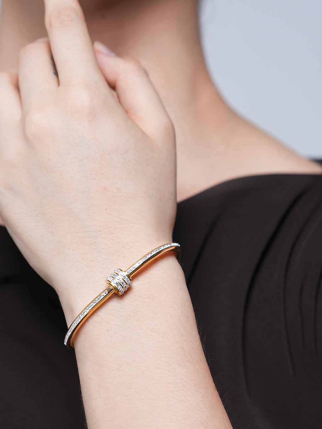 Titanium Zircon Bangle