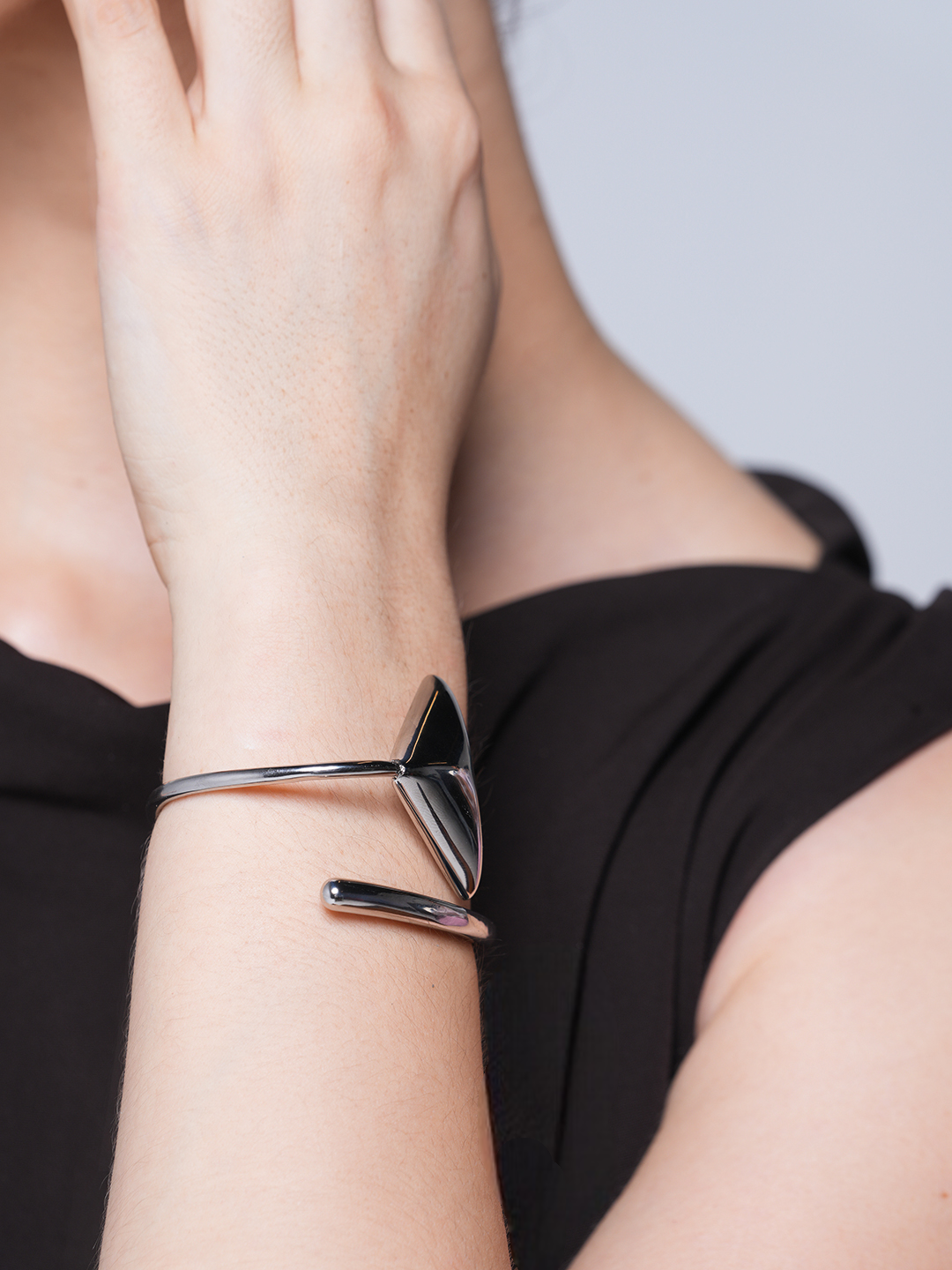 Stainless Steel Open Triangle Bracelet