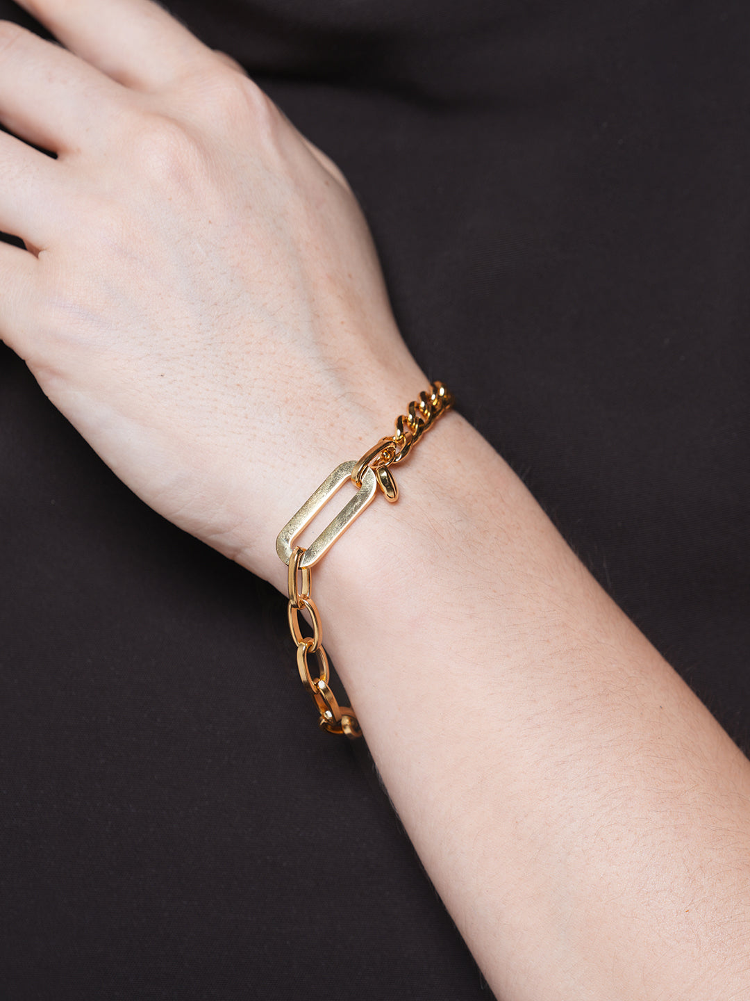 Wristband Geometric Oval Link Chain Bracelet