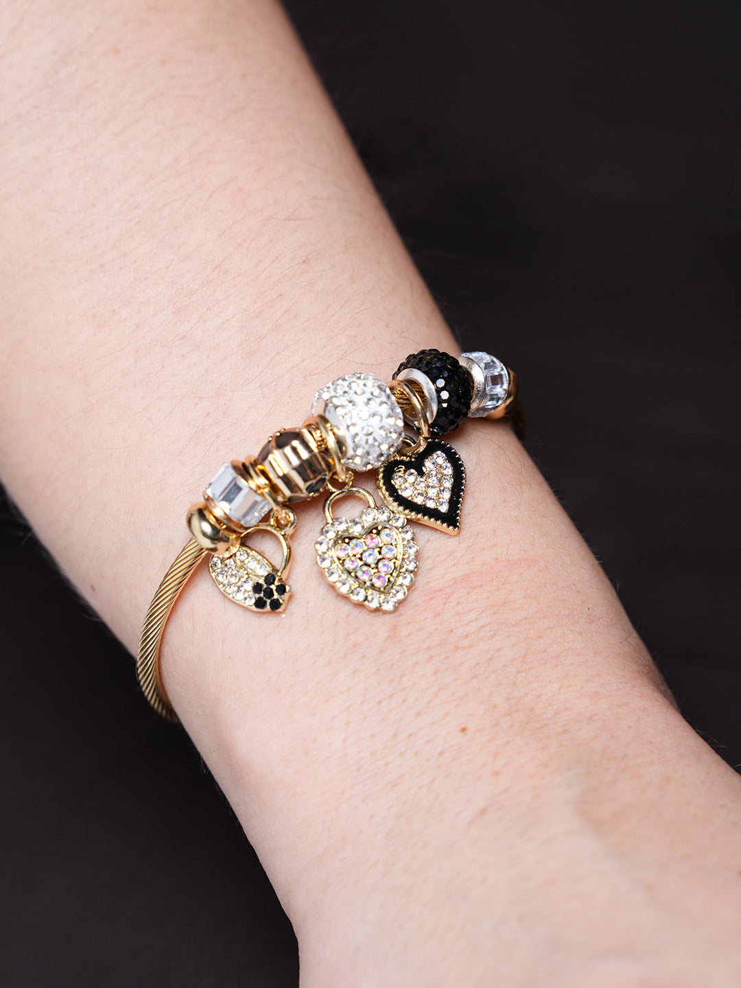 Black CZ Charms Bracelet
