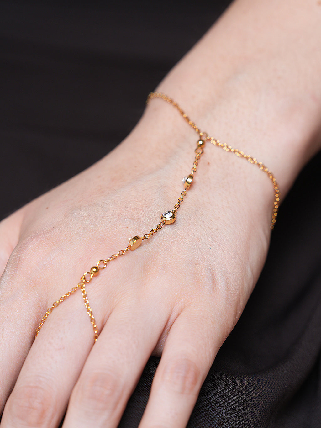 Cubic Zirconia Finger Bracelet