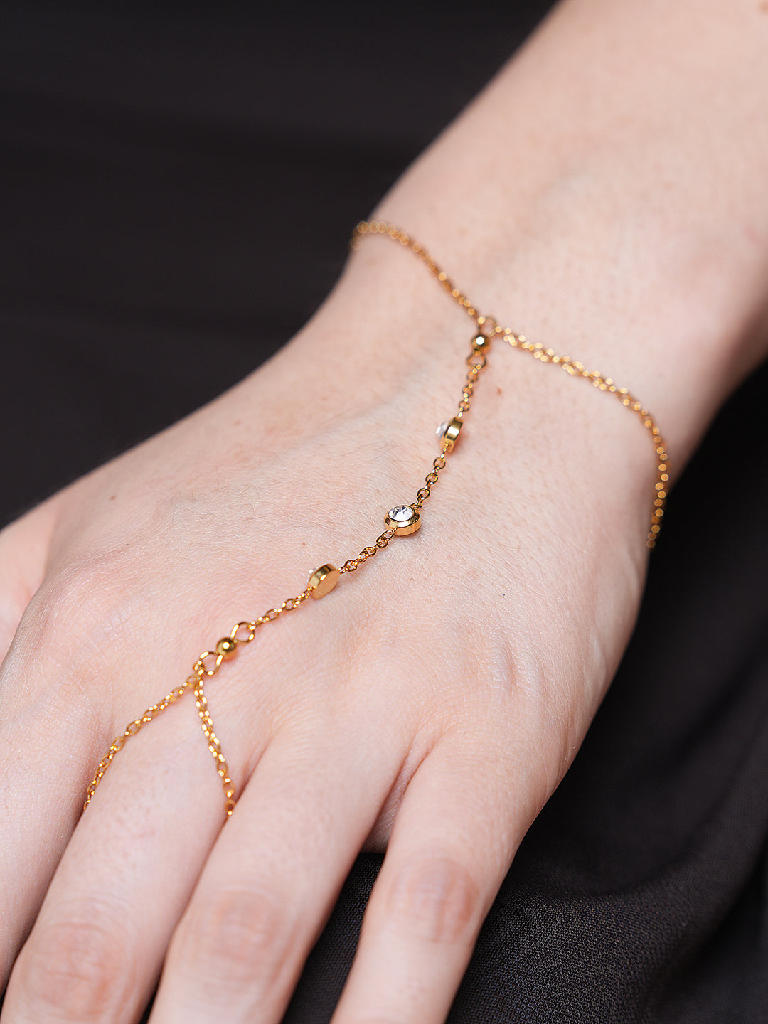 Cubic Zirconia Finger Bracelet