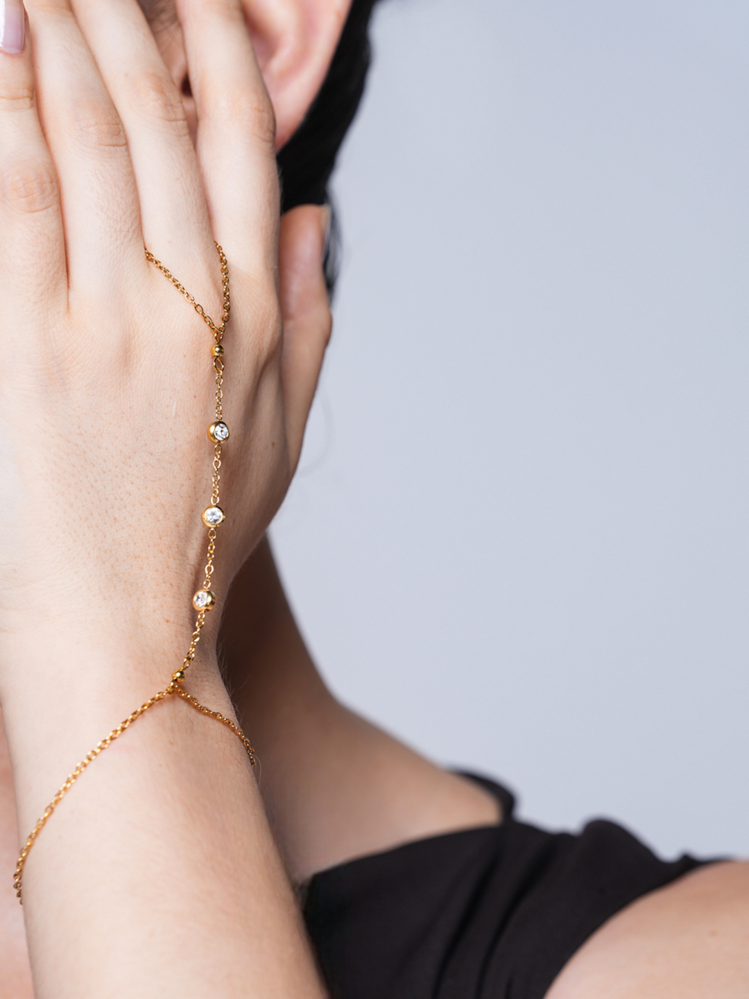 Cubic Zirconia Finger Bracelet